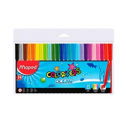 Maped. Фломастеры "Color'Peps Ocean" с заблок. пишущим узлом супер смываемые в пак.(24цв) арт.845722