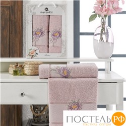 11296 Комп. Пол. MERZUKA махр. в короб. (50x90/1)(70х140/1) 2 шт.LOTUS светло-розовый