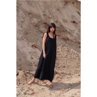 6183 Платье Мальдивы для пляжа и фотосъёмки чёрное