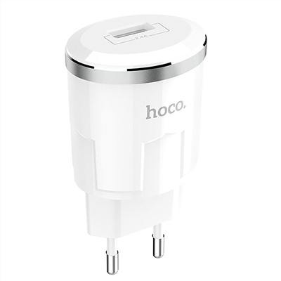 Адаптер Сетевой с кабелем Hoco C37A USB 2,4A/10W (USB/Micro USB) (white)