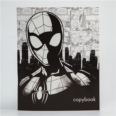 Тетрадь 48 листов в клетку, картонная обложка «Супергерой», «Человек-паук»