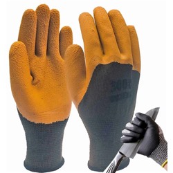 Перчатки рабочие со вспененым латексным покрытием коричневые