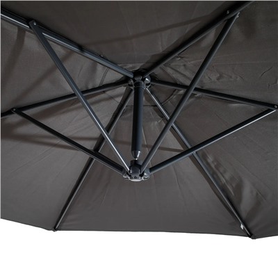 Зонт консольный GREEMOTION,  300 см. высота 250 см, подвесной, цвет антрацит, UV50+, с крестовиной