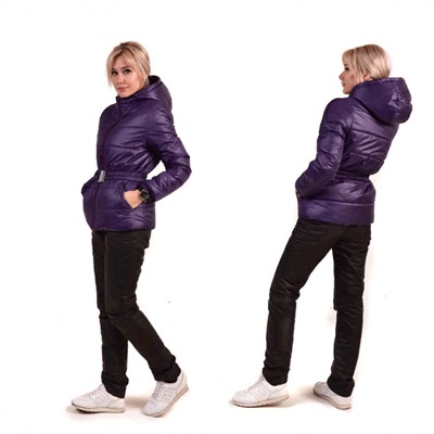 Костюм утепленный женский из курточной ткани, цвет-фиолетовый