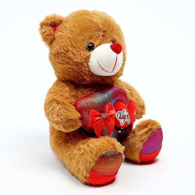 Мягкая игрушка «Мишка сердце с бантом», 25 см, цвета МИКС