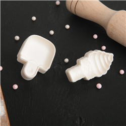 Набор печатей для теста и марципана "Мороженое", 2 шт: 5×2,7/4,6×3,5 см