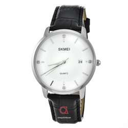 Skmei 1801LSIWT silver/white-black leather