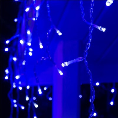 Гирлянда «Бахрома» 4 × 0.6 м, IP44, прозрачная нить, 180 LED, свечение синее, мерцание белым, 220 В