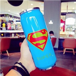 Термобанка для напитков с трубочкой супергерои супермен 500мл