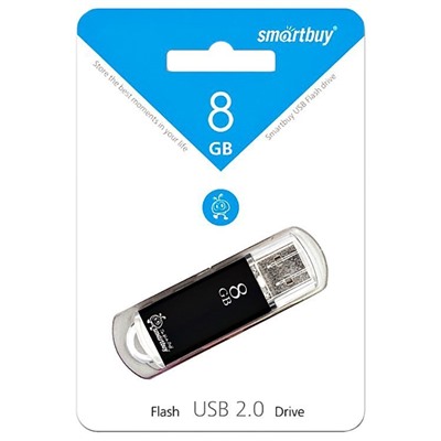 Флэш накопитель USB  8 Гб Smart Buy V-Cut (black)