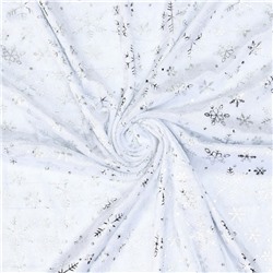 Лоскут «Велюр» с новогодним нанесением, мелкие снежинки, 100 × 150 см