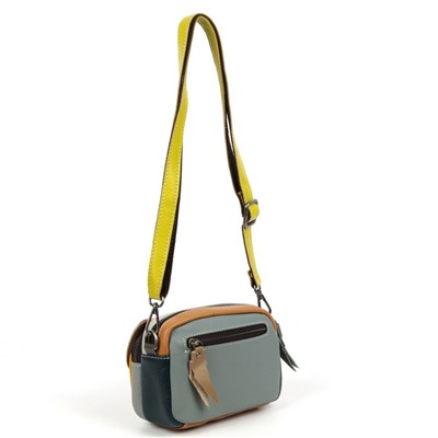 Женская кожаная сумка кросс-боди 6705 Оранж/Елоу