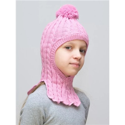 Шапка-шлем для девочки весна-осень Лиза (Цвет розовый), размер 50-52