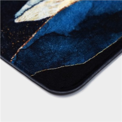 Коврик для дома Доляна «Кит», 40×60 см, цвет синий