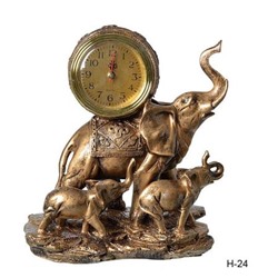 Часы статуэтка Слоны 24 см / 1300A /уп.20/