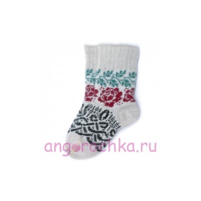 Женские вязанные шерстяные носки с рисунком  - 701.10