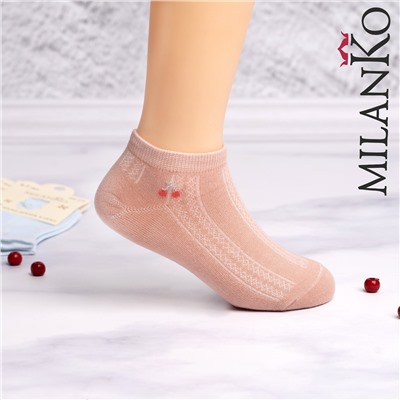Детские хлопковые носки в сетку  "вишенка" (узор 12) MilanKo D-200