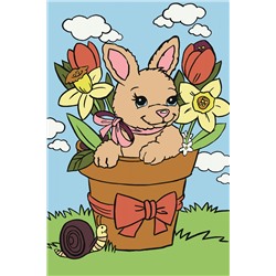 Картина по номерам Кролик в вазе 20х30