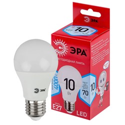 Лампа светодиодная ЭРА RED LINE LED A60-10W-840-E27 R Е27, 10Вт, груша, нейтральный белый свет /1/10/100/