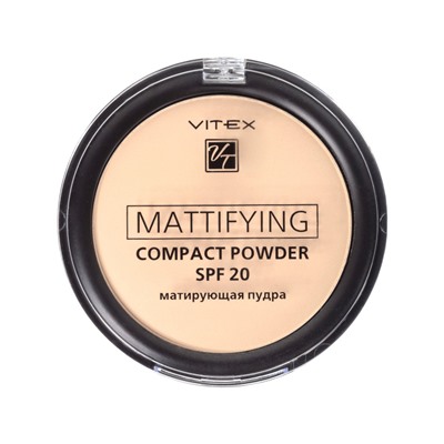 VITEX Матирующая компактная пудра для лица Mattifying compact powder SPF20 тон 03 Soft beige 8г (Польша)