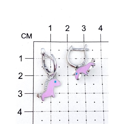 Детские серебряные серьги Единорожки - 1047