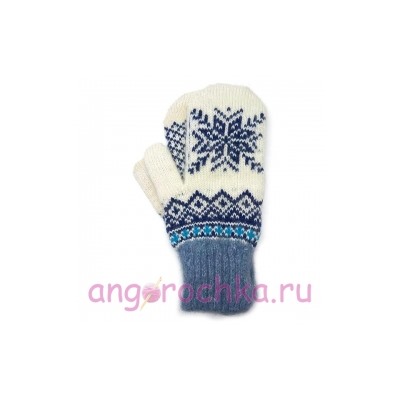 Вязаный шерстяной шарф со снежинками - 140.11