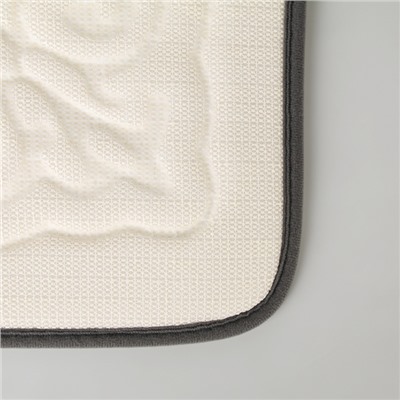Набор ковриков для ванны и туалета «Узор», 3 шт: 38×43, 40×50, 50×80 см, цвет серый