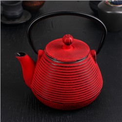 Чайник с ситом «Атьяф», 1 л, красный, эмалированный внутри