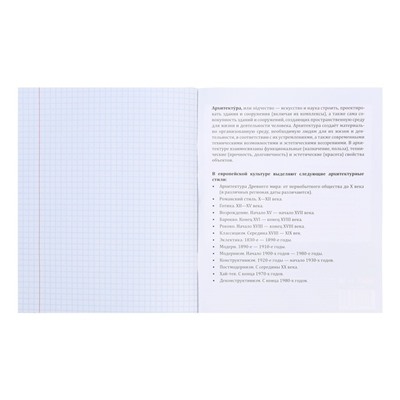 Тетрадь предметная 48 листов в клетку Error "Мировая художественная культура", обложка мелованная бумага, блок офсет