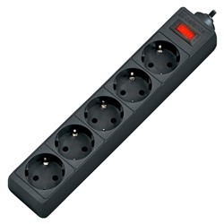 Сетевой фильтр Defender ES, 5 розеток, 1.8 м (black)