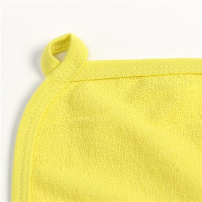 Полотенце-уголок 90х105см, цвет жёлтый/МИКС, махра, хлопок 80% полиэстер 20%