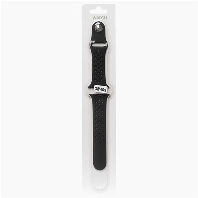 Ремешок - ApW Sport N Apple Watch 38/40/41мм силикон на кнопке (S) (black)