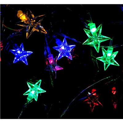 Рождественская гирлянда "Звезды", 4,5 м (28 лампочек) цветная