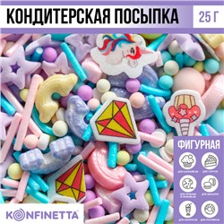 Посыпка кондитерская фигурная пасха: розовая, голубая, желтая, 25 г.