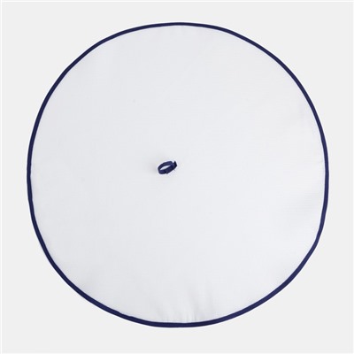 Полотенце круглое белое с синей. окантовкой, 100% хлопок, 160 г/м2, вафельное полотно