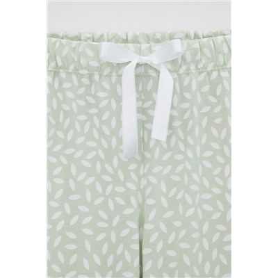 Пижама Е 20090 зеленая лилия, белые лепестки