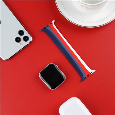 Ремешок - ApW Apple Watch 42/44/45мм силикон на кнопке (003) (multicolor)