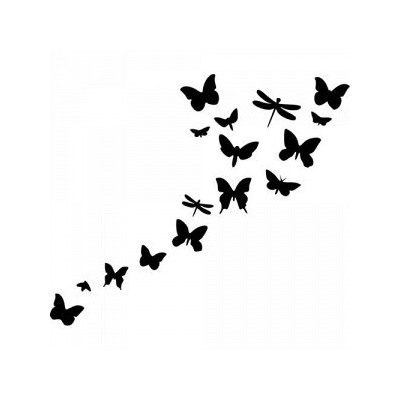 Наклейка интерьерная "Бабочки", черные (2545)