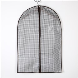Чехол для одежды с ПВХ окном 90×60 см "Вилли", цвет бело-коричневый