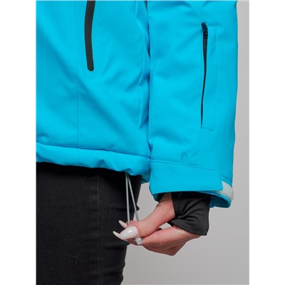 Горнолыжная куртка женская зимняя синего цвета 2002S