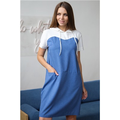 Платье 357, ночная синь/айвори