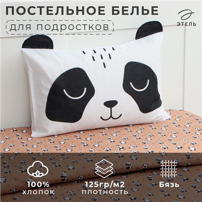 Постельное бельё Этель 1,5 сп Lazy panda., 143х215 см, 150х214 см, 50х70 см -1 шт, 100% хл, бязь