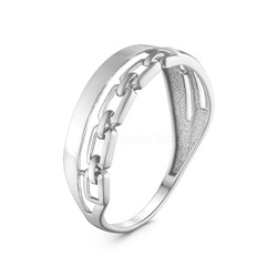 Кольцо из серебра родированное - Цепь