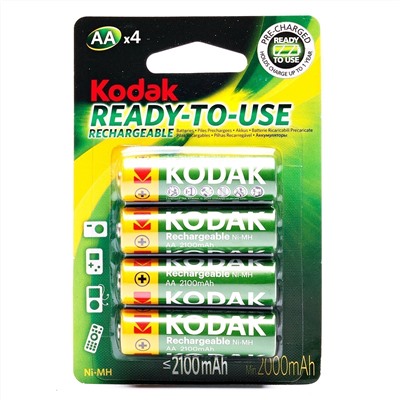 Аккумулятор AA Kodak HR6 (4-BL) Pre-Charged 2100 mAh (4/80) ..ЦЕНА УКАЗАНА ЗА 4 ШТ