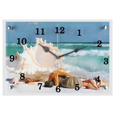 Часы настенные, серия: Море, "Обитатели морского дна", 25х35  см
