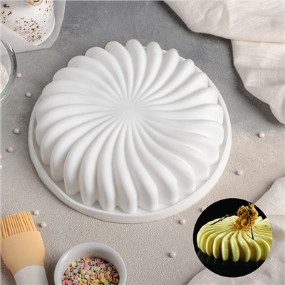 Форма для муссовых десертов и выпечки 20×4,5 см "Нежная сладость", цвет белый