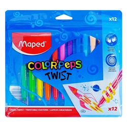 Maped. Мелки восковые "Color'Peps Twist" выкручивающиеся (12 цв) арт.860612