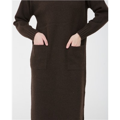 Платье из пуха яка 13094 темно-коричневое