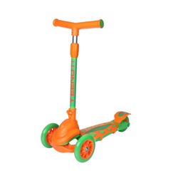 Самокат трехколесный для детей от 2-х лет Yeenot R188-3 , нагрузка до 50кг, складная ручка, светящиеся колёса, PU 120мм, цвет оранжевый БК/уп10