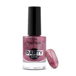 Topface Лак для ногтей " Party Glitter Nail" тон 112, малиновый- PT106 (9мл)